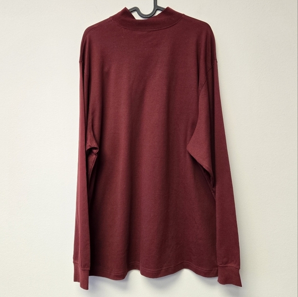 Roundtree & Yorke Long Sleeve Solid Mock Neck Pullover Top Cherry Red XL - Picture 2 of 5